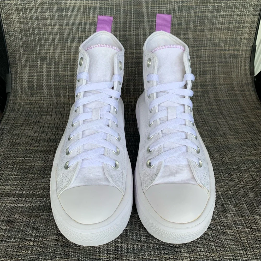Converse Chuck Taylor All Star Move Platform White/Purple High-Top Sneakers 5 Y